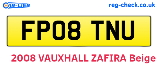 FP08TNU are the vehicle registration plates.