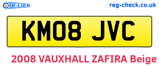 KM08JVC are the vehicle registration plates.