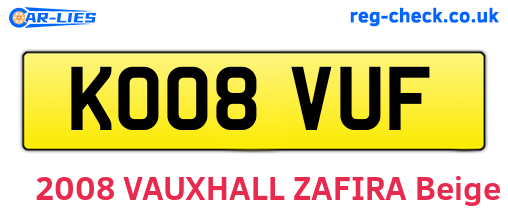KO08VUF are the vehicle registration plates.