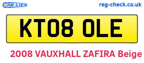 KT08OLE are the vehicle registration plates.