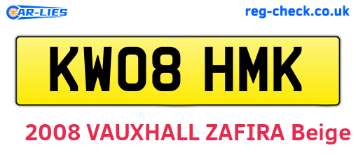 KW08HMK are the vehicle registration plates.
