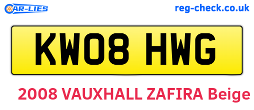 KW08HWG are the vehicle registration plates.