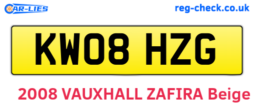 KW08HZG are the vehicle registration plates.