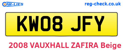 KW08JFY are the vehicle registration plates.
