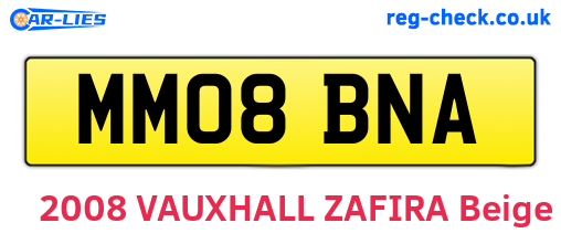 MM08BNA are the vehicle registration plates.