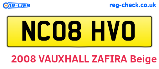 NC08HVO are the vehicle registration plates.