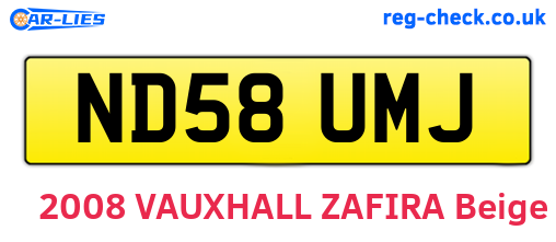 ND58UMJ are the vehicle registration plates.