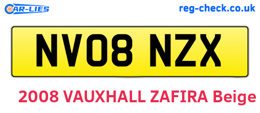 NV08NZX are the vehicle registration plates.