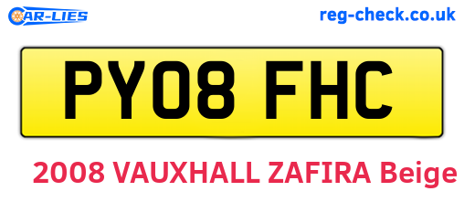 PY08FHC are the vehicle registration plates.