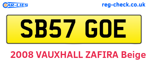 SB57GOE are the vehicle registration plates.