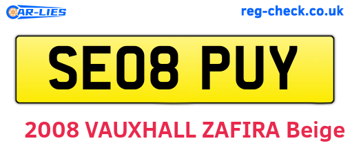 SE08PUY are the vehicle registration plates.