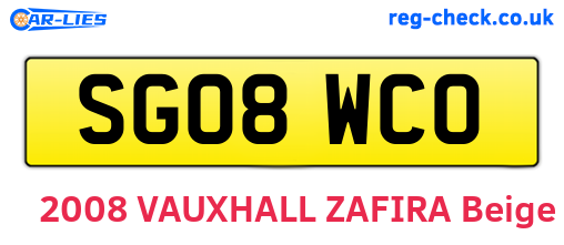 SG08WCO are the vehicle registration plates.