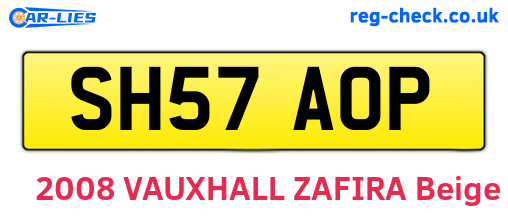 SH57AOP are the vehicle registration plates.