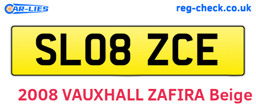 SL08ZCE are the vehicle registration plates.