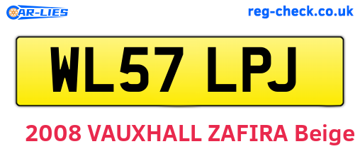 WL57LPJ are the vehicle registration plates.
