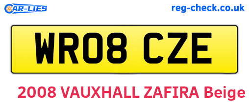 WR08CZE are the vehicle registration plates.