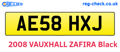 AE58HXJ are the vehicle registration plates.