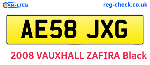 AE58JXG are the vehicle registration plates.