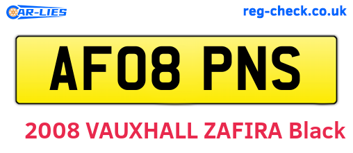 AF08PNS are the vehicle registration plates.
