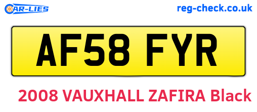 AF58FYR are the vehicle registration plates.