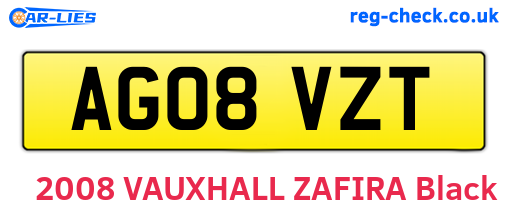 AG08VZT are the vehicle registration plates.