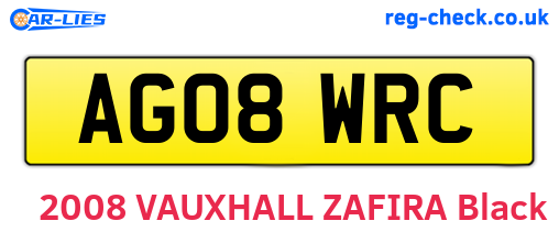 AG08WRC are the vehicle registration plates.