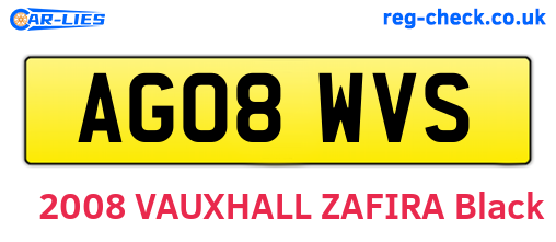AG08WVS are the vehicle registration plates.