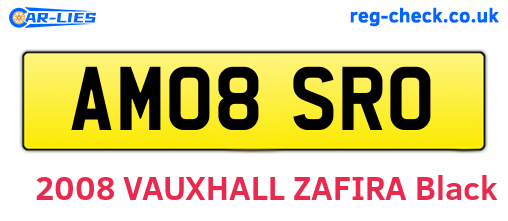 AM08SRO are the vehicle registration plates.