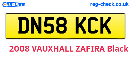 DN58KCK are the vehicle registration plates.