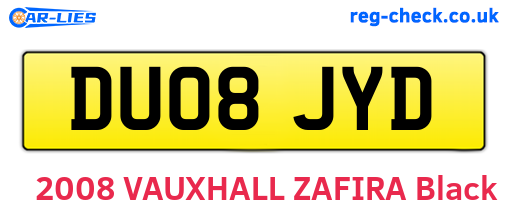 DU08JYD are the vehicle registration plates.