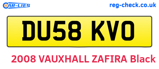 DU58KVO are the vehicle registration plates.