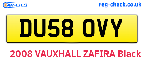 DU58OVY are the vehicle registration plates.