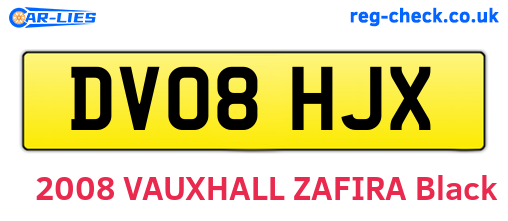 DV08HJX are the vehicle registration plates.