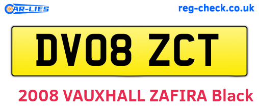 DV08ZCT are the vehicle registration plates.