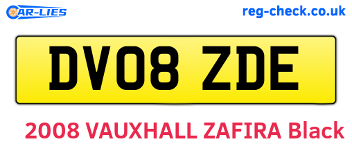 DV08ZDE are the vehicle registration plates.