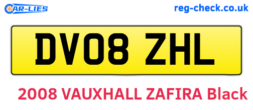 DV08ZHL are the vehicle registration plates.