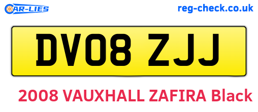 DV08ZJJ are the vehicle registration plates.