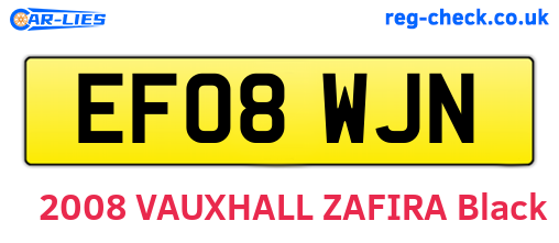 EF08WJN are the vehicle registration plates.