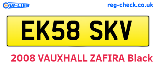 EK58SKV are the vehicle registration plates.