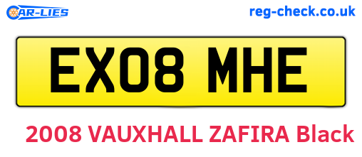 EX08MHE are the vehicle registration plates.