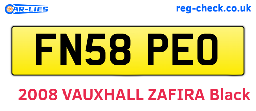 FN58PEO are the vehicle registration plates.