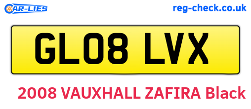 GL08LVX are the vehicle registration plates.