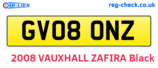 GV08ONZ are the vehicle registration plates.