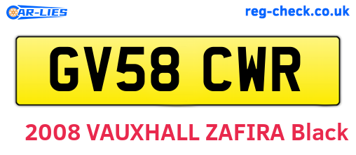 GV58CWR are the vehicle registration plates.