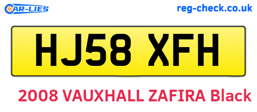 HJ58XFH are the vehicle registration plates.