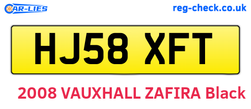 HJ58XFT are the vehicle registration plates.