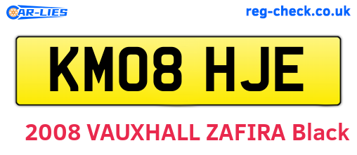 KM08HJE are the vehicle registration plates.