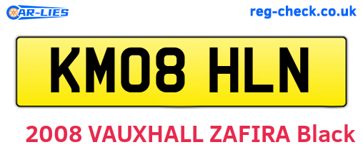 KM08HLN are the vehicle registration plates.