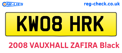 KW08HRK are the vehicle registration plates.
