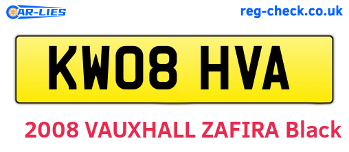 KW08HVA are the vehicle registration plates.